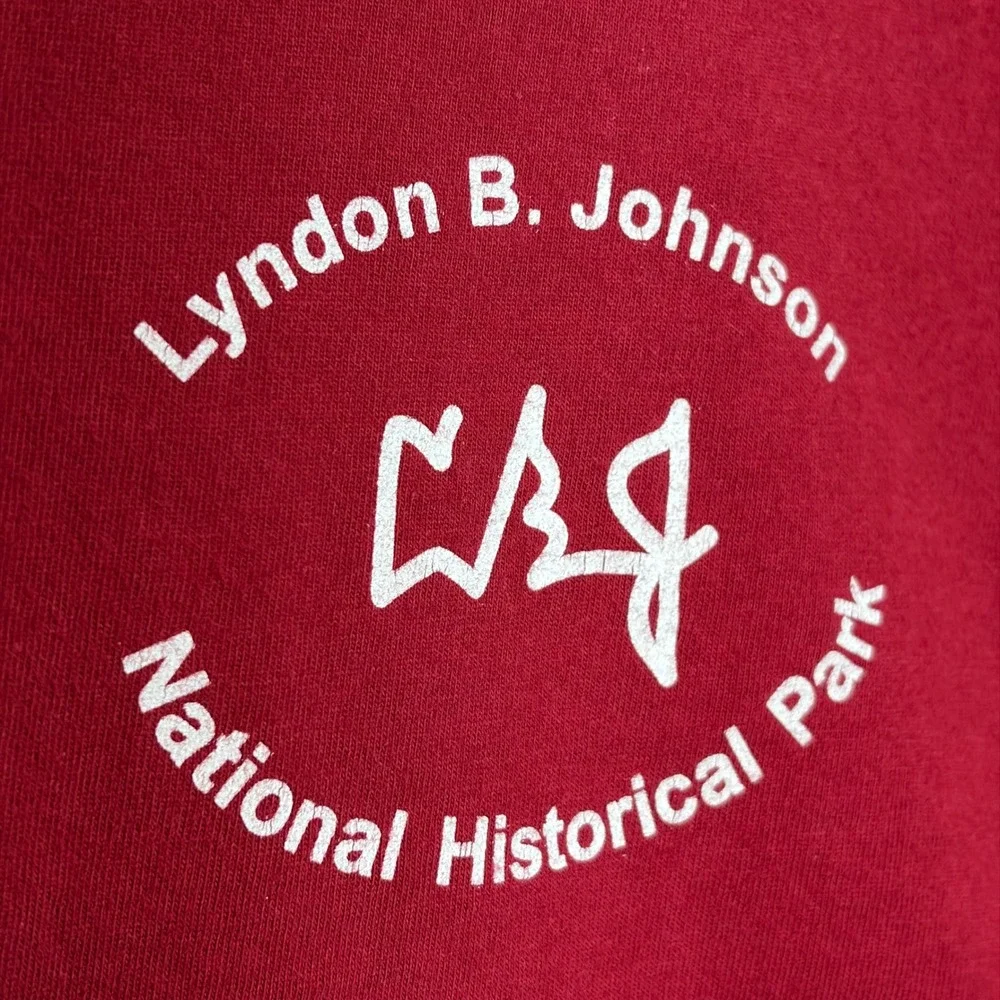 American Apparel Lyndon B Johnson National Historical Park LBJ T-Shirt Red XL